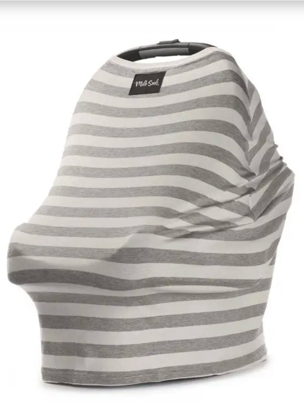 Milk Snob Original 5-in-1 Car Seat Cover Nursing Cover Grey White Stripe Baby